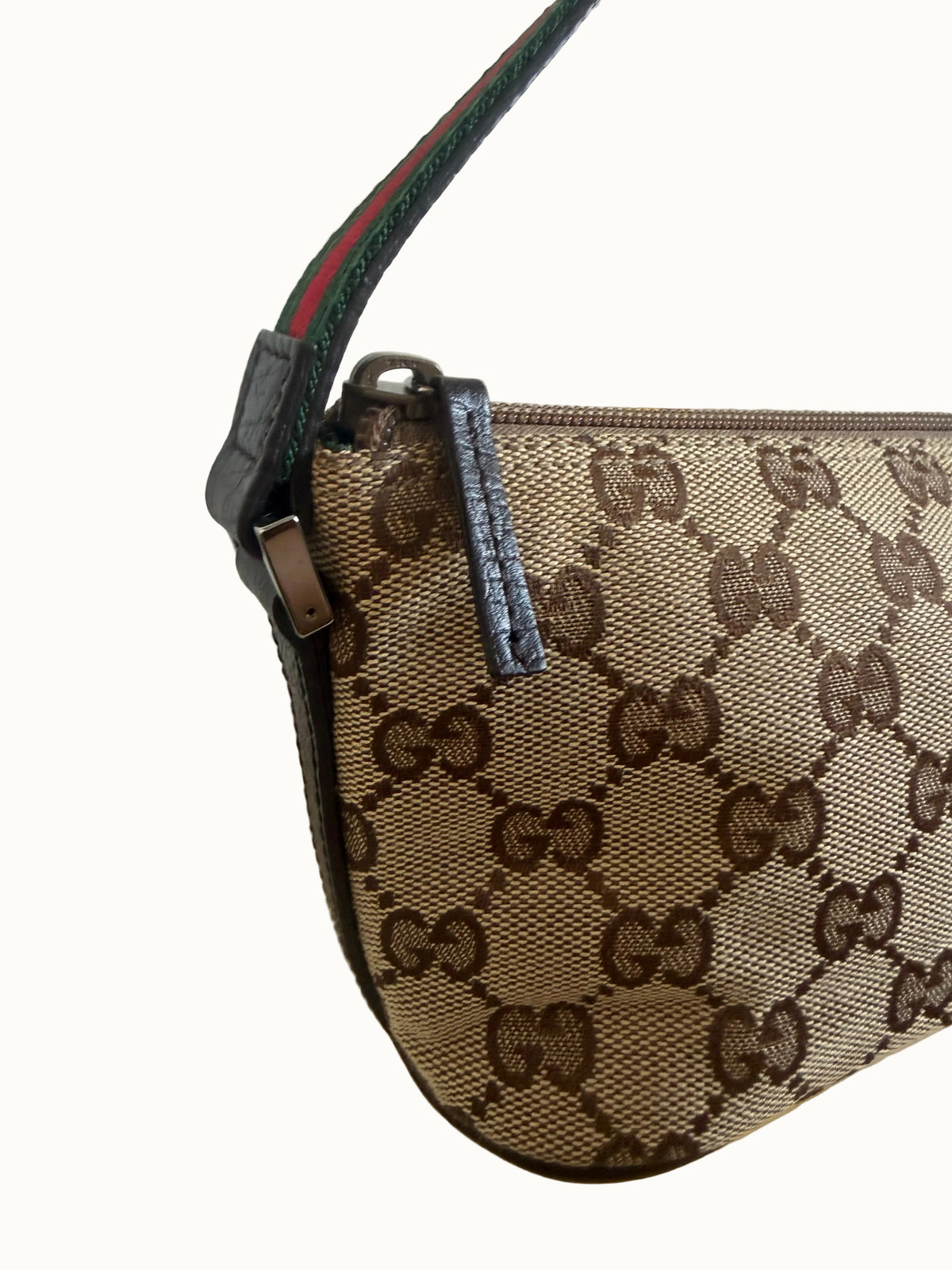 Gucci Vintage GG Canvas Web Boat Pochette