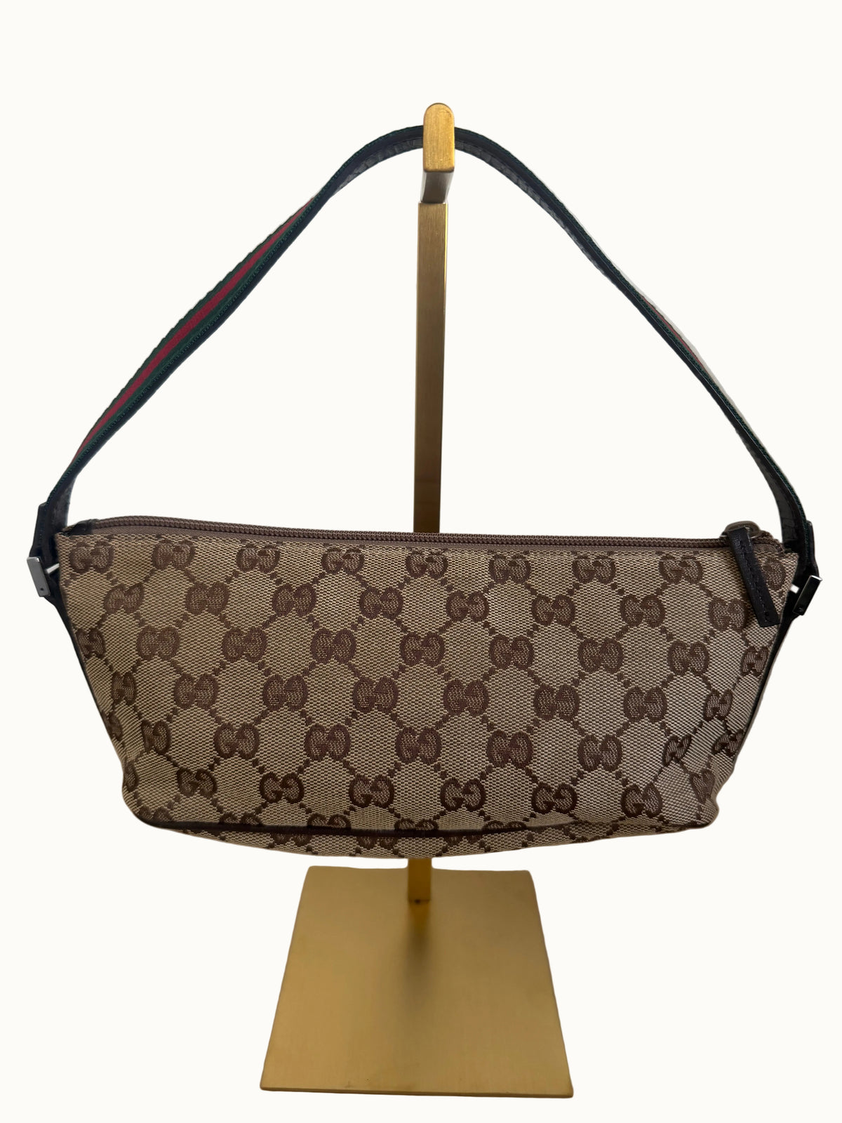 Gucci Vintage GG Canvas Web Boat Pochette