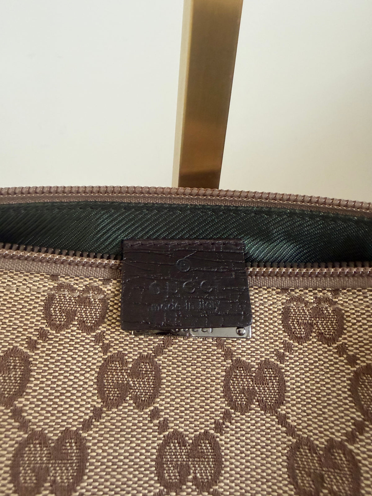 Gucci Vintage GG Canvas Web Boat Pochette