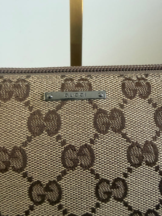 Gucci Vintage GG Canvas Web Boat Pochette