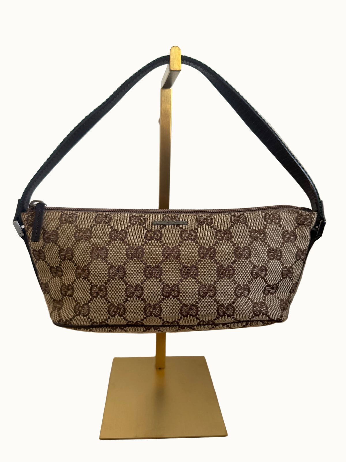 Gucci Vintage GG Canvas Web Boat Pochette