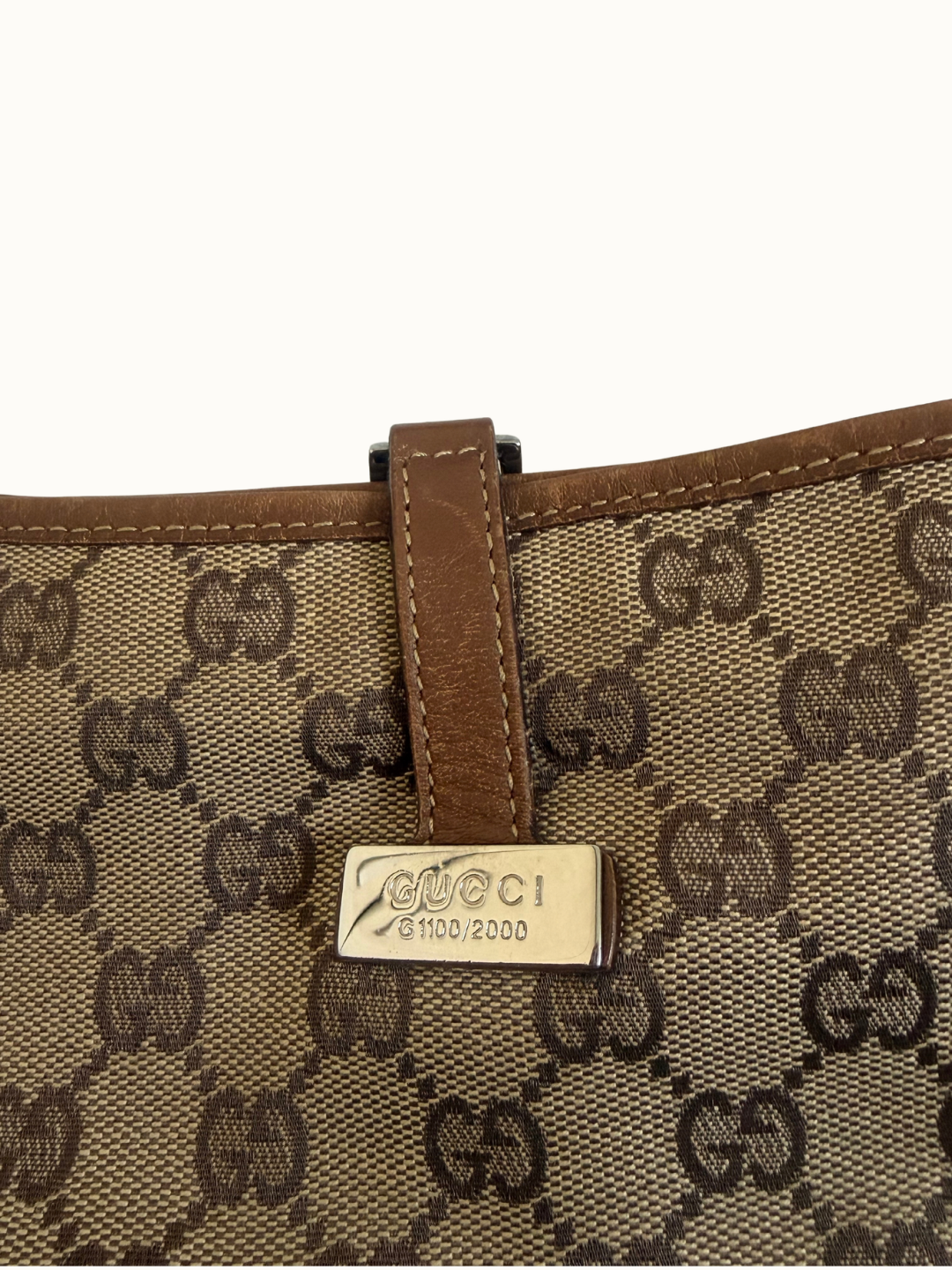 Gucci Jackie – GG Canvas with Green-Red Web & Brown Leather