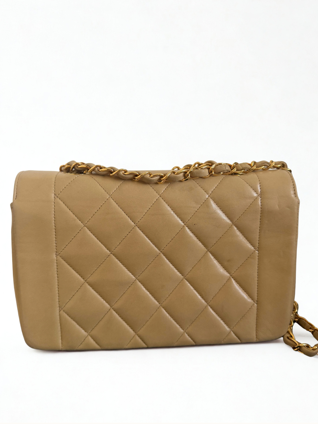 Chanel Curved Flap Bag Beige Lambskin – Gold Hardware
