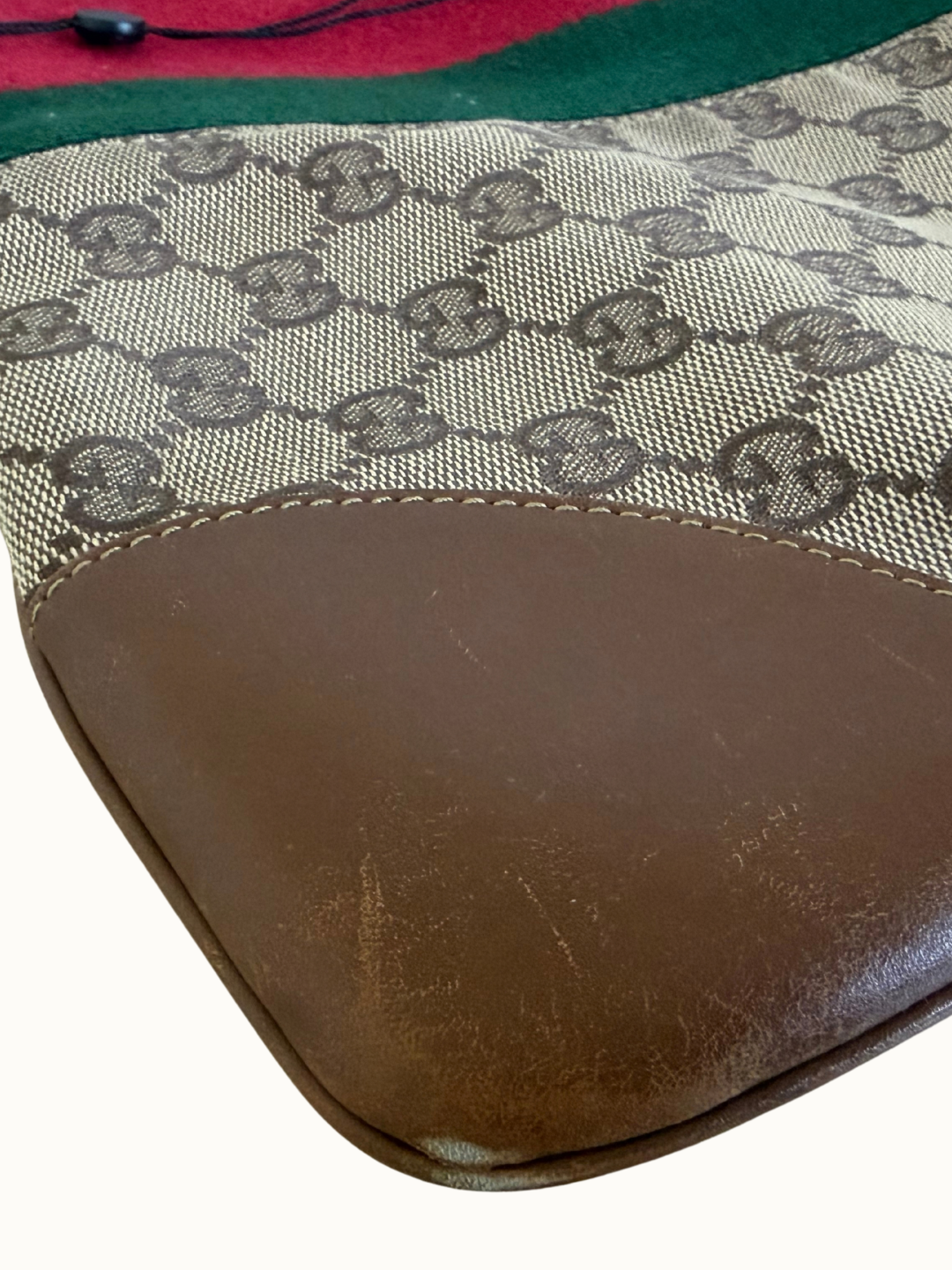 Gucci Jackie – GG Canvas with Green-Red Web & Brown Leather