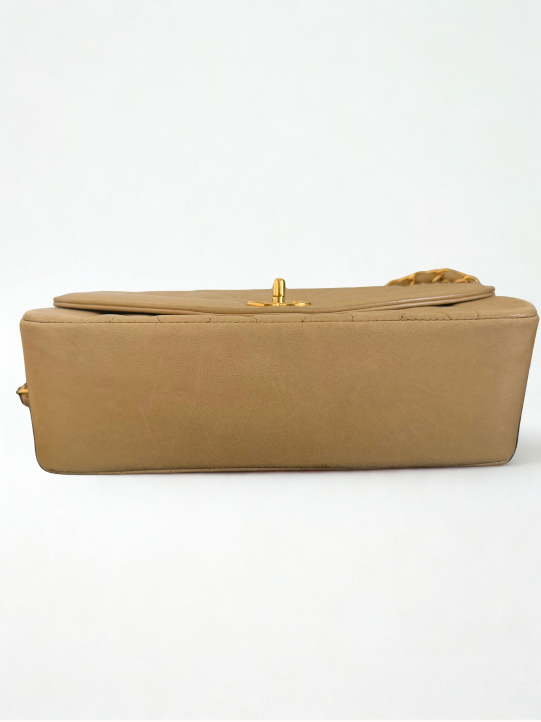 Chanel Curved Flap Bag Beige Lambskin – Gold Hardware
