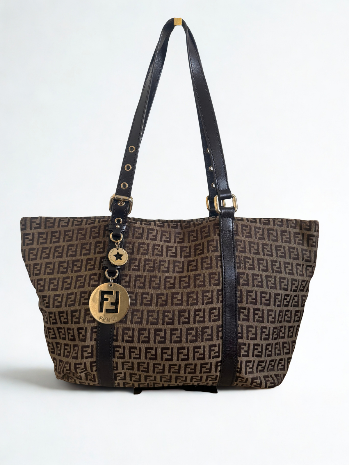 Vintage Fendi Zucchino Canvas "Superstar" Tote Bag