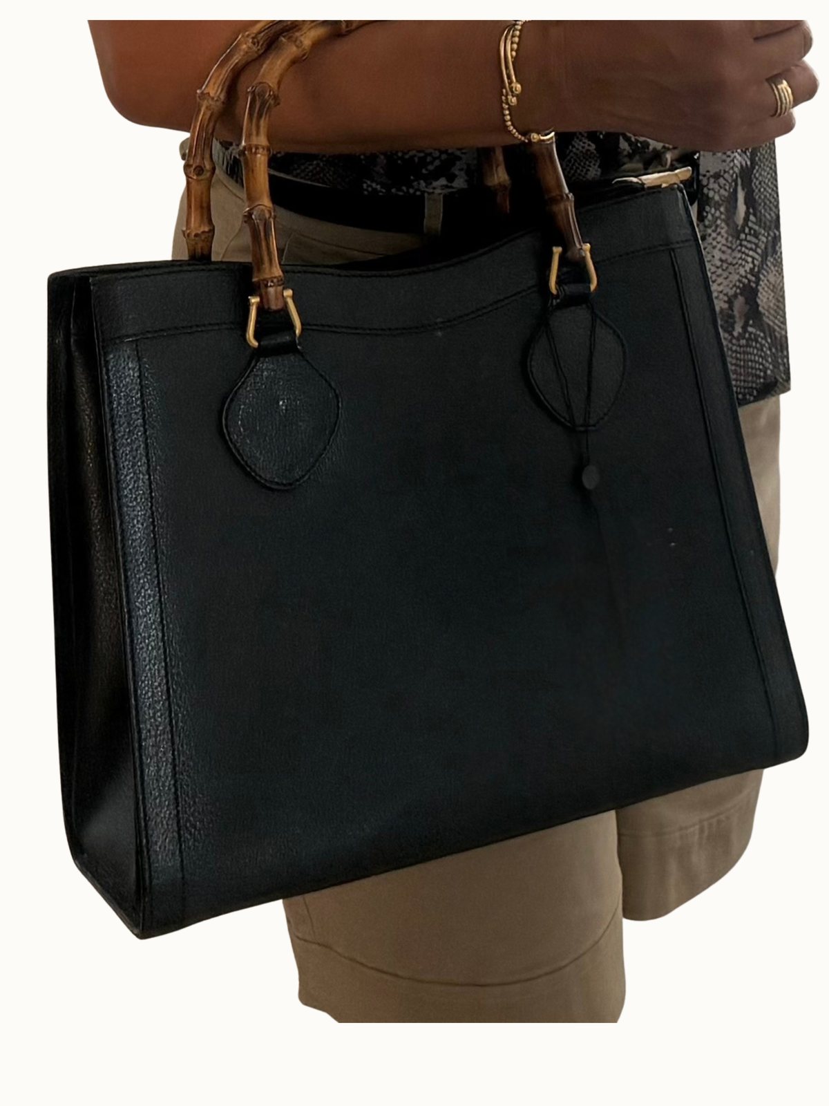 Vintage Gucci Diana Bamboo Tote Bag